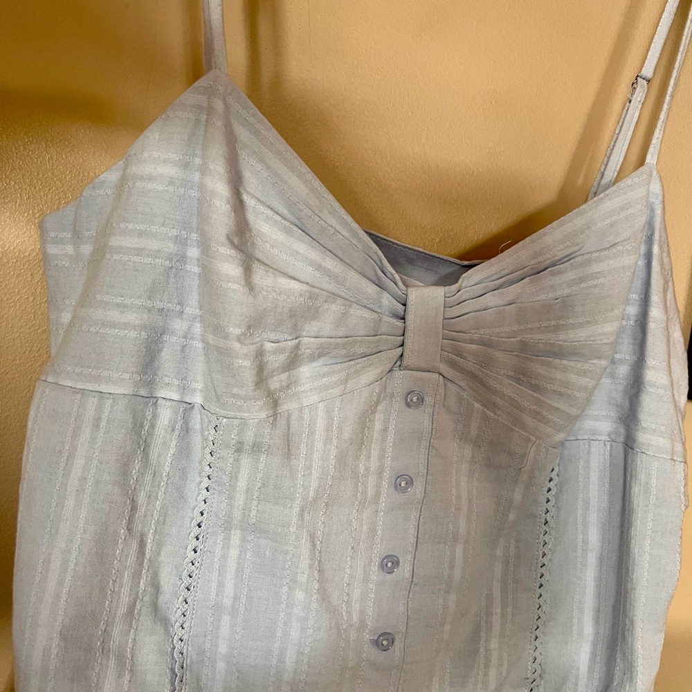 All in Favor Light Blue  Bow-Front Camisole